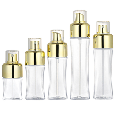 da imprensa dourada cosmética plástica da garrafa do pulverizador de 50ml 150ml pulverizador fino da bomba da névoa