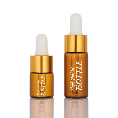 Garrafa cosmética vazia geada de Amber Dropper Round Face Serum da garrafa de 5ml 10ml