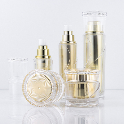 Conjuntos de embalagens de cosméticos de 50g ouro vazio frasco de bomba de acrílico conjunto de frasco de cosméticos
