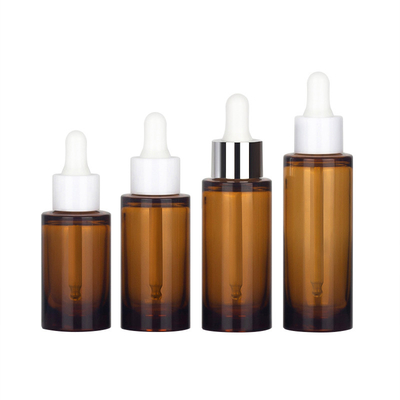 Frasco conta-gotas OEM ODM 50 ml para cosméticos âmbar embalagem para óleo essencial
