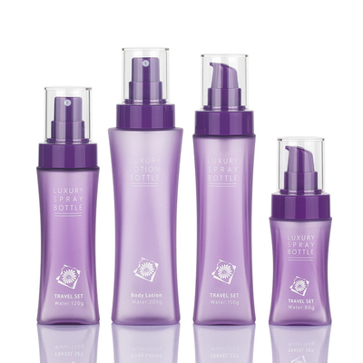 Garrafa cosmética da loção do círculo de Matte Purple Clear Plastic Frosted com bomba de imprensa