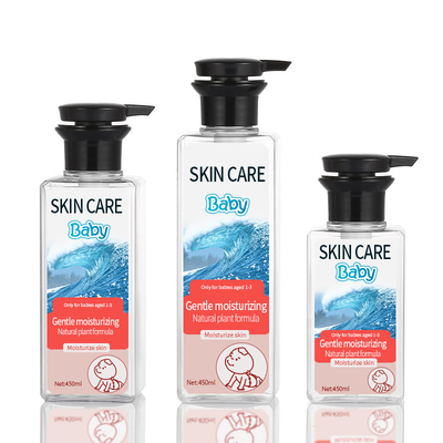 Garrafa luxuosa transparente PETG 350ML material plástico da bomba da loção
