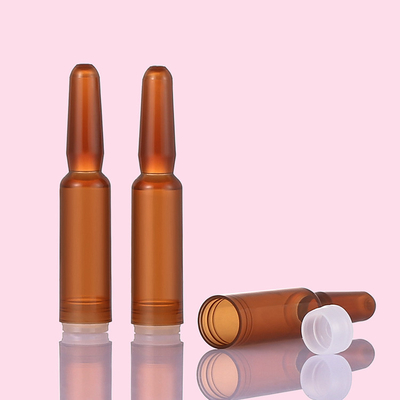 Amber Plastic Serum Vials Ampoule para a capacidade cosmética da essência 1ml