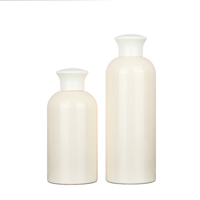 Garrafa plástica redonda transparente plástica cosmética da garrafa de tonalizador 300ml 350ml