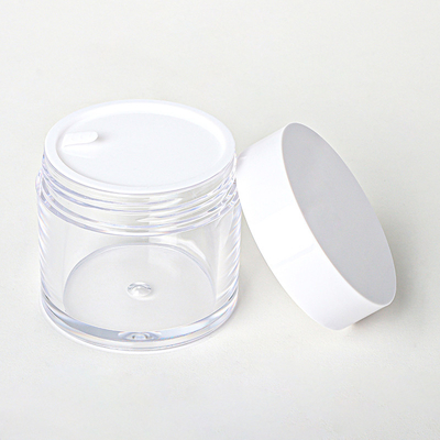 Frasco vazio feito sob encomenda do creme da parte inferior da forma redonda da parede dobro clara 15g 20g 30g 80g mini