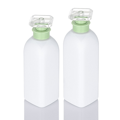 Garrafa plástica do gel do chuveiro da loção da lavagem do corpo da extensão feita sob encomenda recarregável do cabelo do verde de 300ml 500ml 700ml