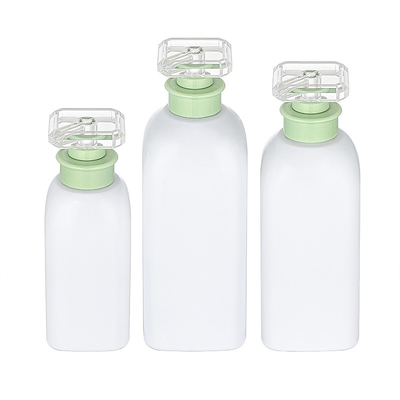 Garrafa plástica do gel do chuveiro da loção da lavagem do corpo da extensão feita sob encomenda recarregável do cabelo do verde de 300ml 500ml 700ml
