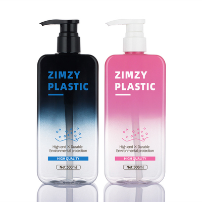 Garrafa feita sob encomenda cosmética cor-de-rosa pastel do champô da cor de Skincare do preto de alta qualidade do inclinação do quadrado