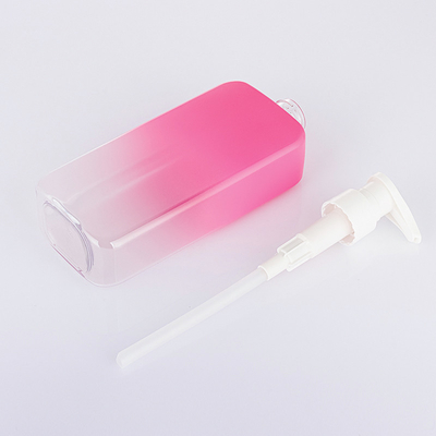 Garrafa feita sob encomenda cosmética cor-de-rosa pastel do champô da cor de Skincare do preto de alta qualidade do inclinação do quadrado