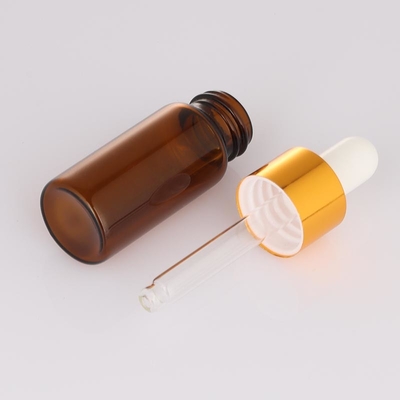Garrafa cosmética vazia geada de Amber Dropper Round Face Serum da garrafa de 5ml 10ml