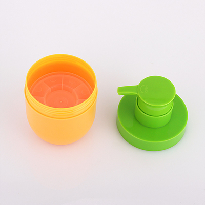 Frasco de loção para rosto vazio de 50 ml de cosméticos sem ar exclusivo verde e laranja