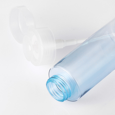 Removedor de maquiagem rosa Embalagem cosmética Garrafa vazia Removedor de esmalte azul Bomba de pressão Dispensador redondo com tampa flip