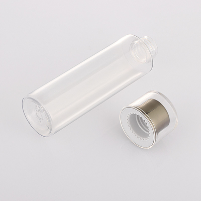 Garrafas plásticas com tampa de rosca em forma redonda PET vazias para cuidados com a pele transparente