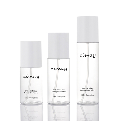 Frasco de loção cosmética branca transparente 100ml forma cilíndrica