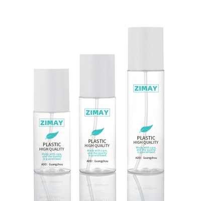 Frasco de loção cosmética branca transparente 100ml forma cilíndrica