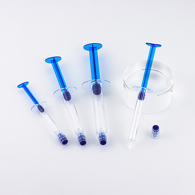 Tubo de embalagem de cosmético de creme para os olhos azul vazio seringa estilo de tubo de injeção para cuidados com a pele