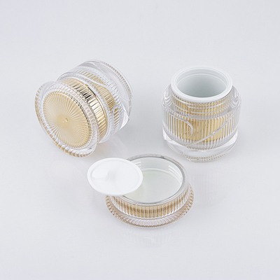 Conjuntos de embalagens de cosméticos de 50g ouro vazio frasco de bomba de acrílico conjunto de frasco de cosméticos