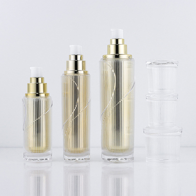 Conjuntos de embalagens de cosméticos de 50g ouro vazio frasco de bomba de acrílico conjunto de frasco de cosméticos