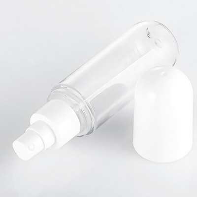 Frasco de spray de cabelo de plástico redondo vazio transparente PETG para loção para cuidados com a pele