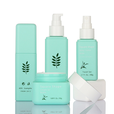 Conjuntos de embalagens de cosméticos verdes elegantes 50 g 80 g 100 ml 160 ml estilo simples