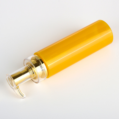 Frasco de plástico personalizado para loção corporal para animais de estimação xampu recipiente de gel de banho com bomba de ouro 350 ml