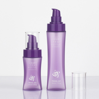 Garrafa cosmética da loção do círculo de Matte Purple Clear Plastic Frosted com bomba de imprensa
