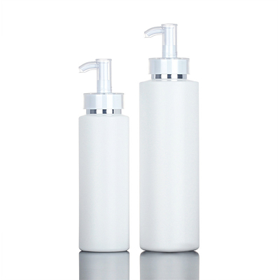 do círculo branco do PE 300ml de 143mm garrafa cosmética da loção para o empacotamento do gel do chuveiro