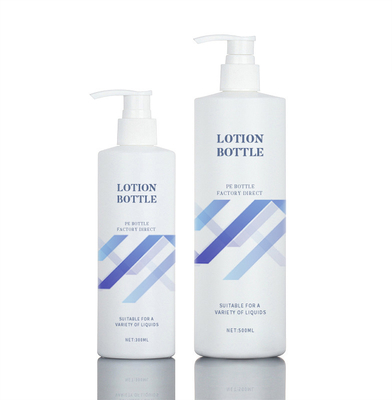 do círculo branco do PE 300ml de 143mm garrafa cosmética da loção para o empacotamento do gel do chuveiro