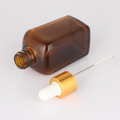 Personalize o vidro quadrado 50ml material da garrafa recarregável do conta-gotas do óleo de cabelo