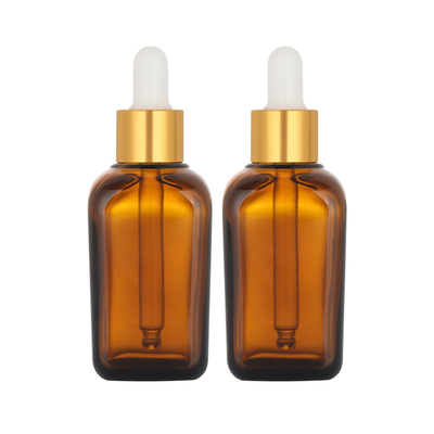 Personalize o vidro quadrado 50ml material da garrafa recarregável do conta-gotas do óleo de cabelo