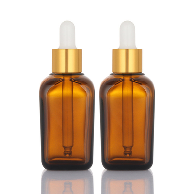 Personalize o vidro quadrado 50ml material da garrafa recarregável do conta-gotas do óleo de cabelo