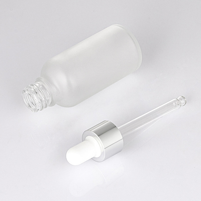 O conta-gotas de Matte White Glass Essential Oil engarrafa 30ml com tampão de prata