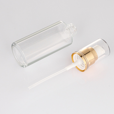 garrafa de vidro geada vazia do pulverizador da loção 50ml com empacotamento cosmético da bomba