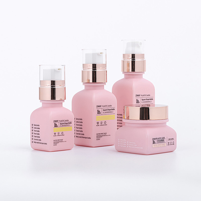 As garrafas plásticas feito-à-medida ajustadas para o skincare cosmético rangem o terno de empacotamento