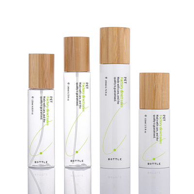 Garrafas de empacotamento cosméticas plásticas do champô do ANIMAL DE ESTIMAÇÃO amigável de Eco com a tampa de bambu da bomba