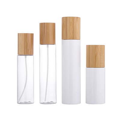 Garrafas de empacotamento cosméticas plásticas do champô do ANIMAL DE ESTIMAÇÃO amigável de Eco com a tampa de bambu da bomba