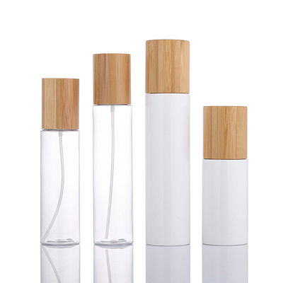 Garrafas de empacotamento cosméticas plásticas do champô do ANIMAL DE ESTIMAÇÃO amigável de Eco com a tampa de bambu da bomba