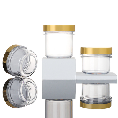 o creme facial da manteiga do corpo da tampa do ouro de 100ml 120ml 200ml esfrega o recipiente que o mini creme cosmético preto luxuoso vazio range 50 ml