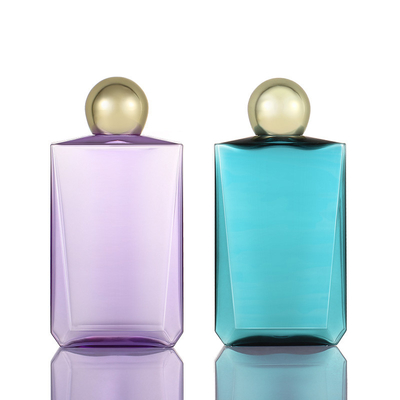 Frasco de perfume 300ml 500ml colorido com tampa de rosca com tampa dourada