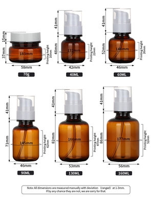 Grupos de empacotamento cosméticos 90ml 130ml 160ml Recycable do ANIMAL DE ESTIMAÇÃO Leakproof