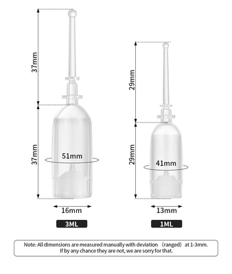 Os tubos de ensaio transparentes do soro de 2 Ml, soro cosmético mal ventilado engarrafam a impressão da tela