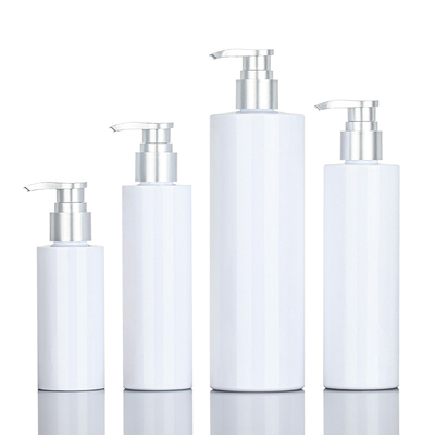 Da bomba plástica superior de prata redonda branca do champô do condicionador do soro do gel 200ml 500ml do chuveiro do ANIMAL DE ESTIMAÇÃO garrafa de empacotamento de Skincare