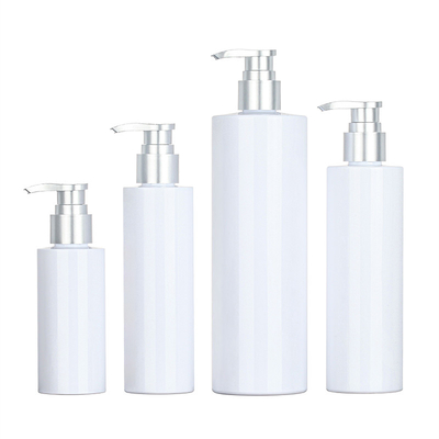 Da bomba plástica superior de prata redonda branca do champô do condicionador do soro do gel 200ml 500ml do chuveiro do ANIMAL DE ESTIMAÇÃO garrafa de empacotamento de Skincare