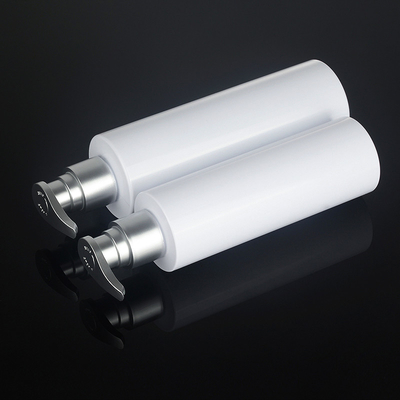Da bomba plástica superior de prata redonda branca do champô do condicionador do soro do gel 200ml 500ml do chuveiro do ANIMAL DE ESTIMAÇÃO garrafa de empacotamento de Skincare