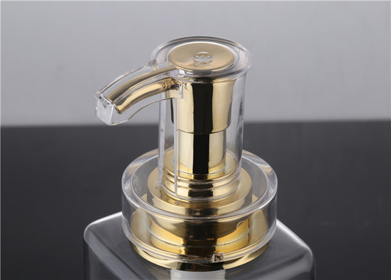 Garrafa clara do champô do plástico da loção dos homens vazios luxuosos do condicionador Packaging16oz do hotel de 300ml 400ml 500ml com bomba do ouro