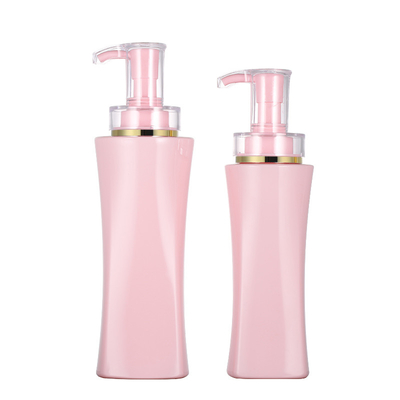 A bomba vazia do gel recarregável mal ventilado luxuoso por atacado do chuveiro do quadrado do rosa de 350ml 500ml engarrafa o recipiente da loção do corpo