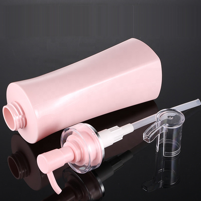 A bomba vazia do gel recarregável mal ventilado luxuoso por atacado do chuveiro do quadrado do rosa de 350ml 500ml engarrafa o recipiente da loção do corpo