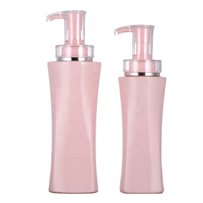 A bomba vazia do gel recarregável mal ventilado luxuoso por atacado do chuveiro do quadrado do rosa de 350ml 500ml engarrafa o recipiente da loção do corpo