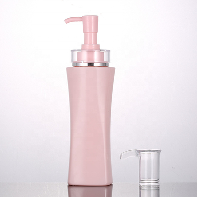 A bomba vazia do gel recarregável mal ventilado luxuoso por atacado do chuveiro do quadrado do rosa de 350ml 500ml engarrafa o recipiente da loção do corpo