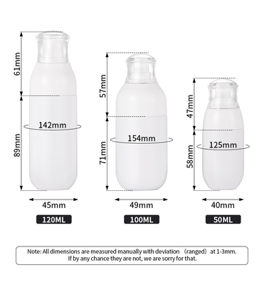 Branco do ANIMAL DE ESTIMAÇÃO plástico claro de 2 garrafas do pulverizador da onça forma redonda material para o perfume